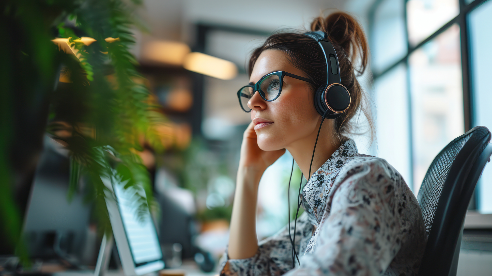 Gestionnaire de dossiers en assurance à son poste de travail